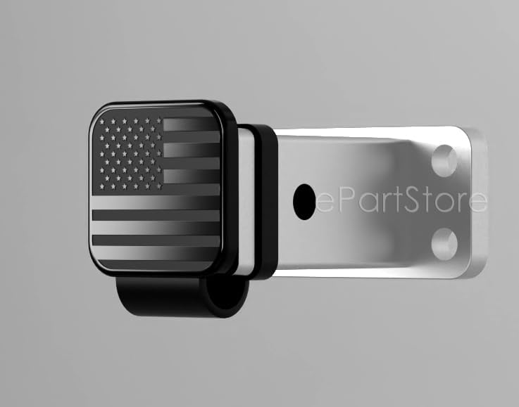 eVerHITCH American Flag Universal Trailer Hitch Cover Tube Plug Insert (Fits 2" Receiver, Black) - Image 4